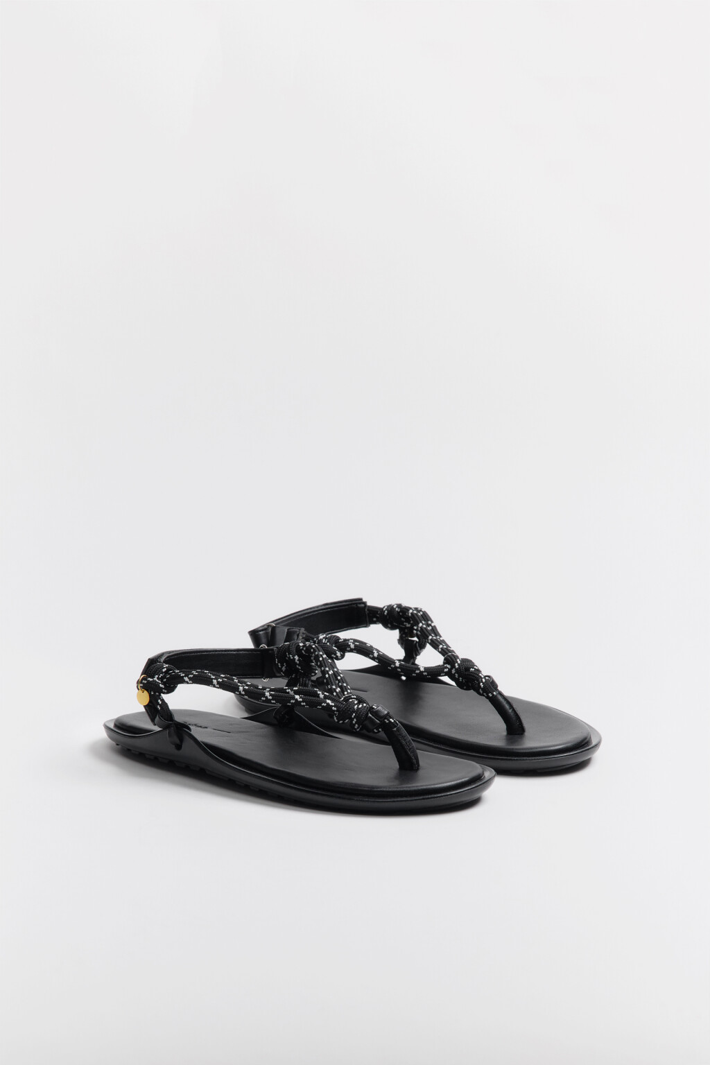 Сандалии с ремешками из корда - цвет черный - 7