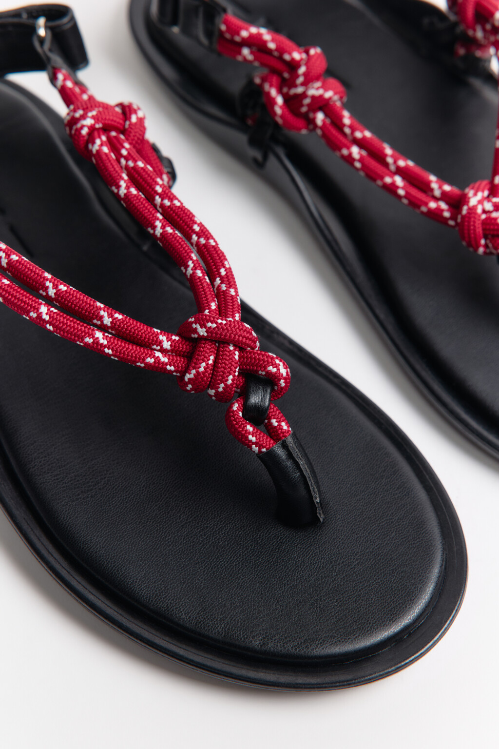 Сандалии с ремешками из корда - цвет красный - 8