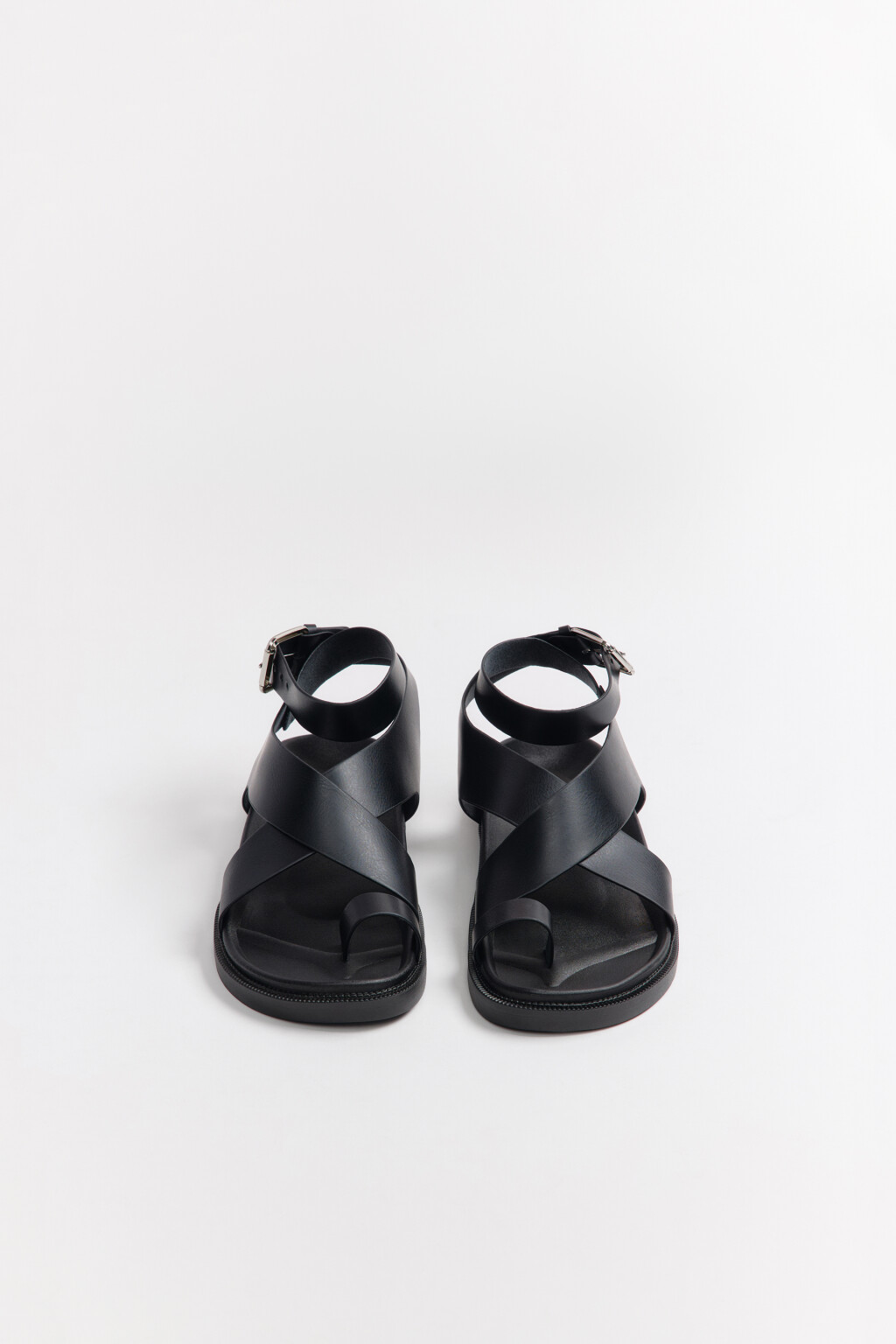 Сандалии с широкими ремешками - цвет черный - 5