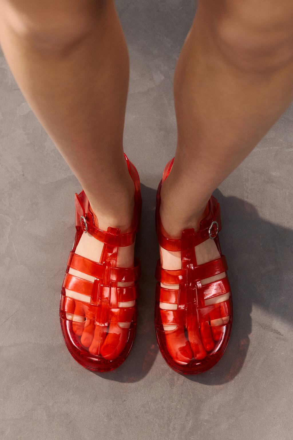 Сандалии jelly shoes прозрачные - цвет красный - 2