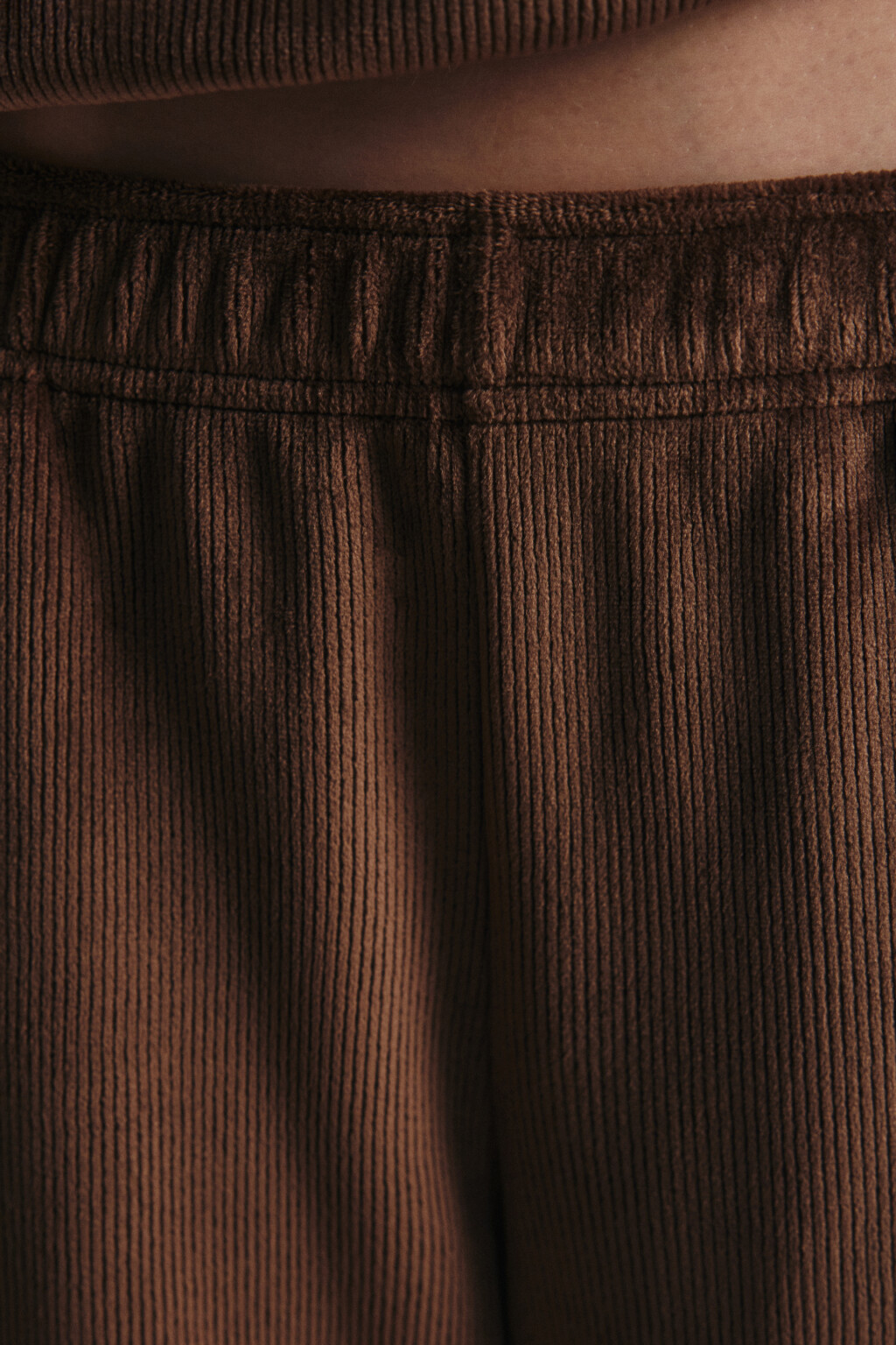 Брюки-джоггеры вельветовые - цвет коричневый - 5