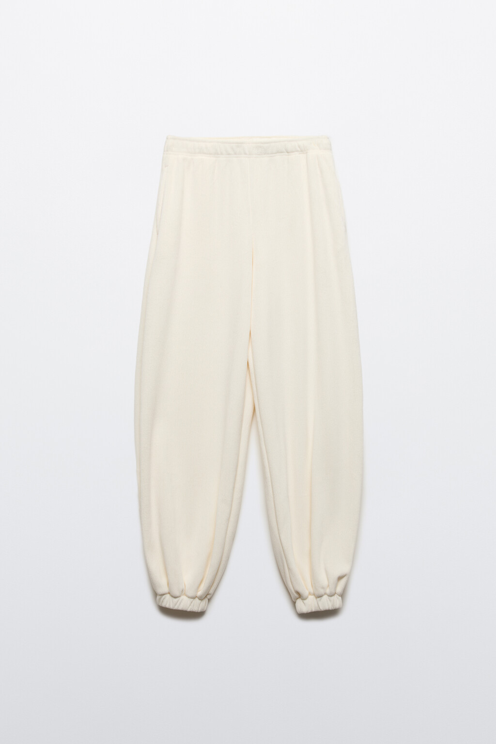 Брюки-джоггеры вельветовые - цвет молочный - 8