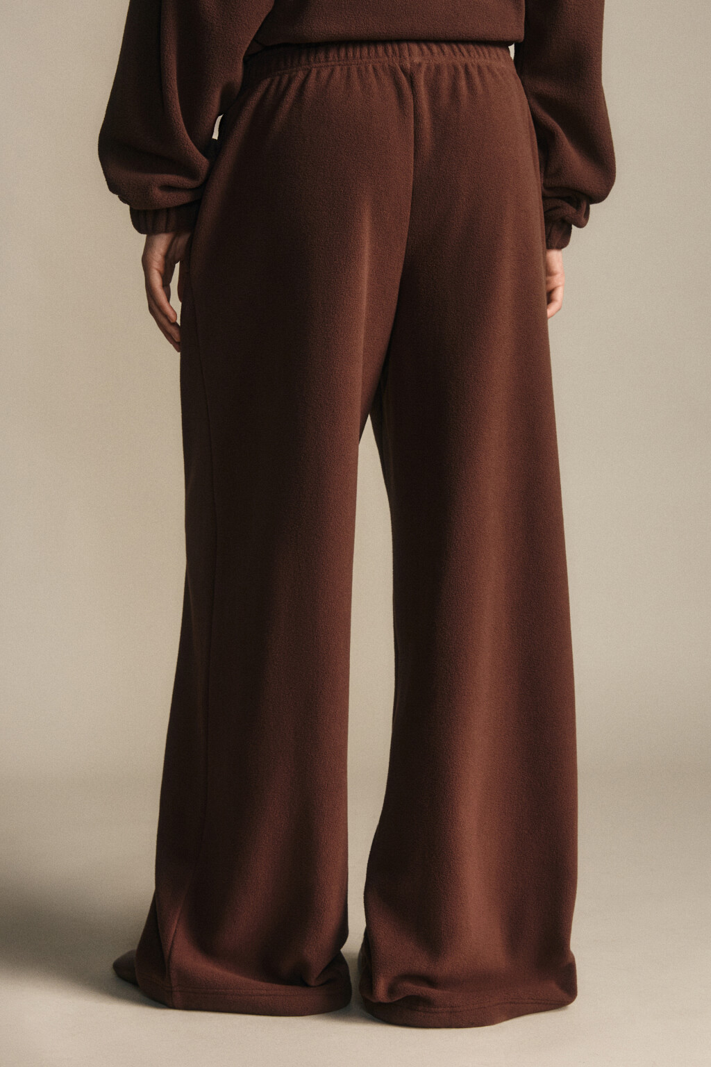 Брюки широкие флисовые - цвет коричневый - 4