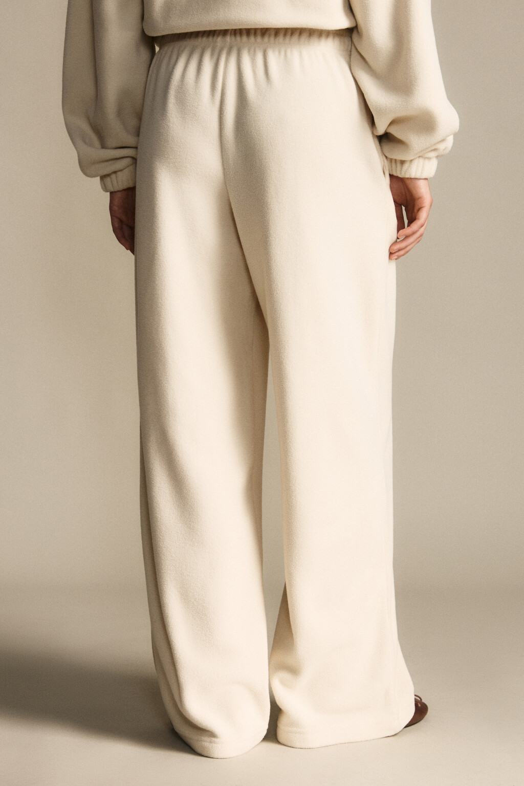 Брюки широкие флисовые - цвет бежевый - 3