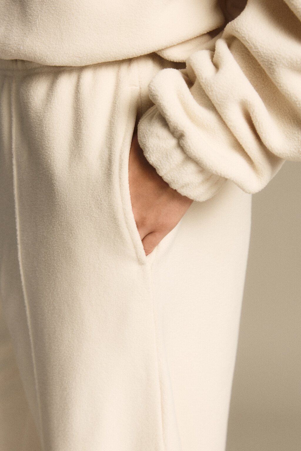 Брюки широкие флисовые - цвет бежевый - 6