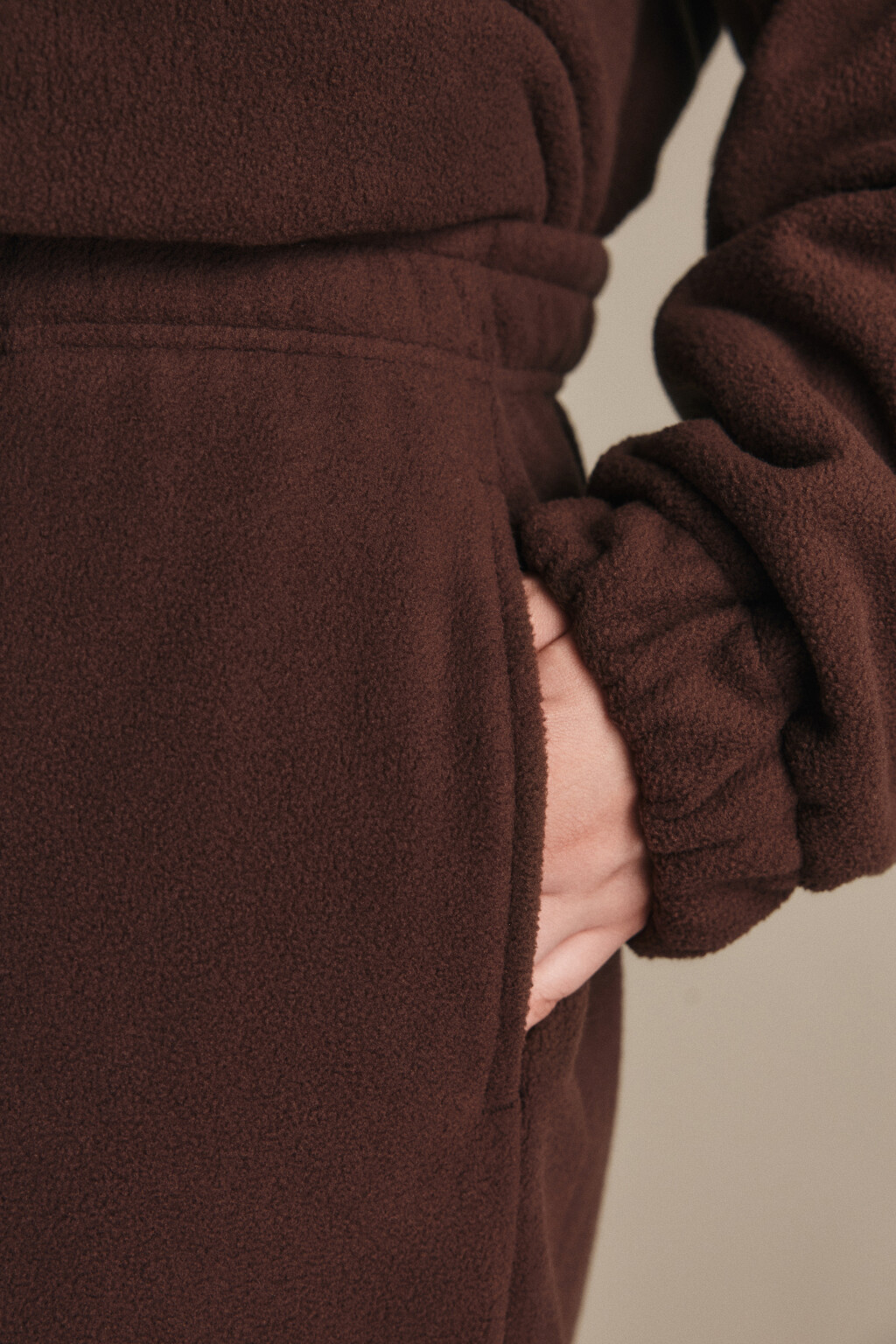 Брюки широкие флисовые - цвет коричневый - 6