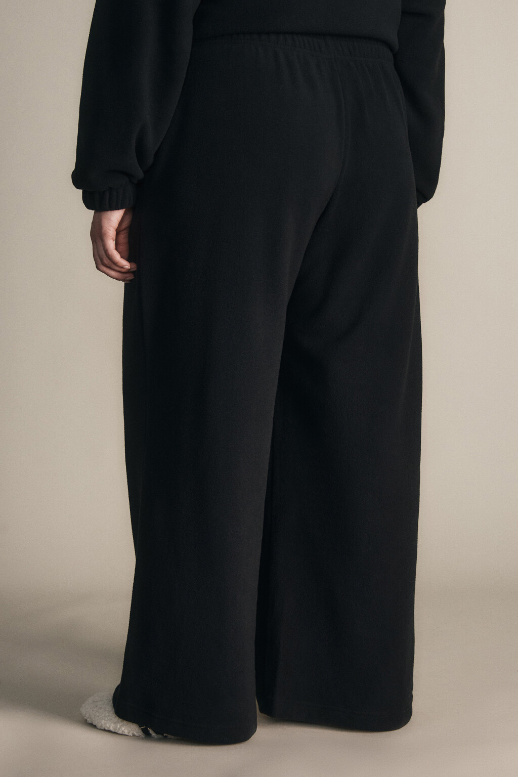 Брюки широкие флисовые - цвет черный - 3