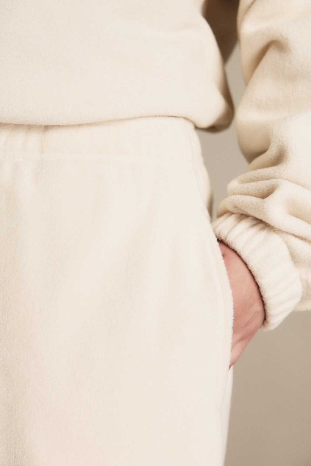 Брюки широкие флисовые - цвет бежевый - 6