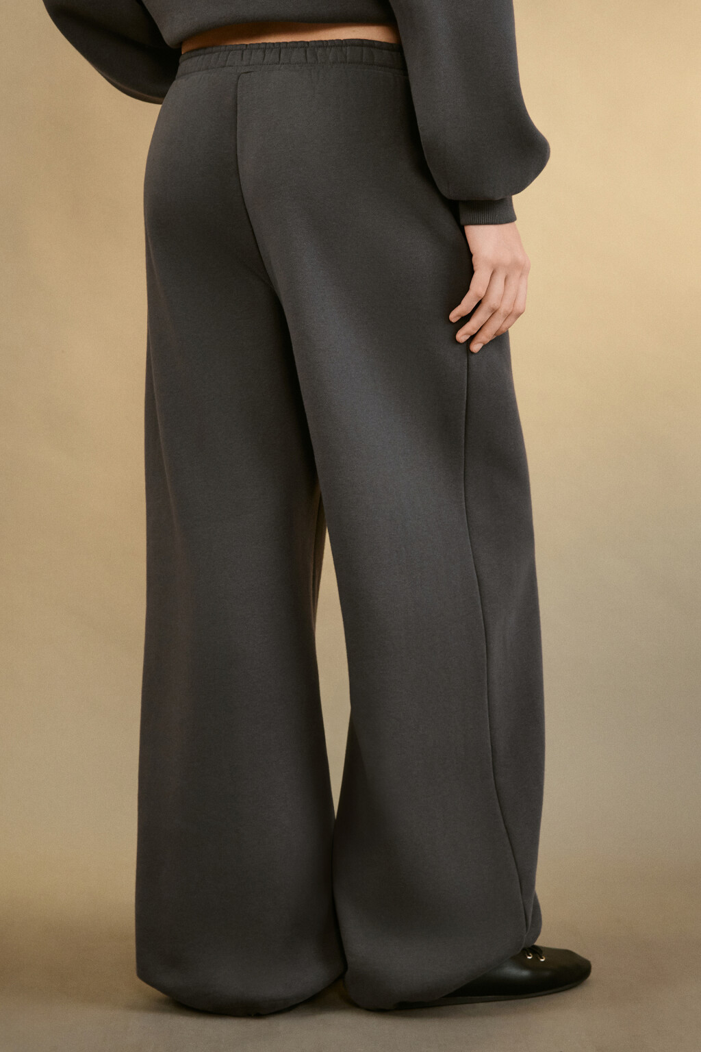 Брюки-джоггеры утепленные трикотажные - цвет серый - 3