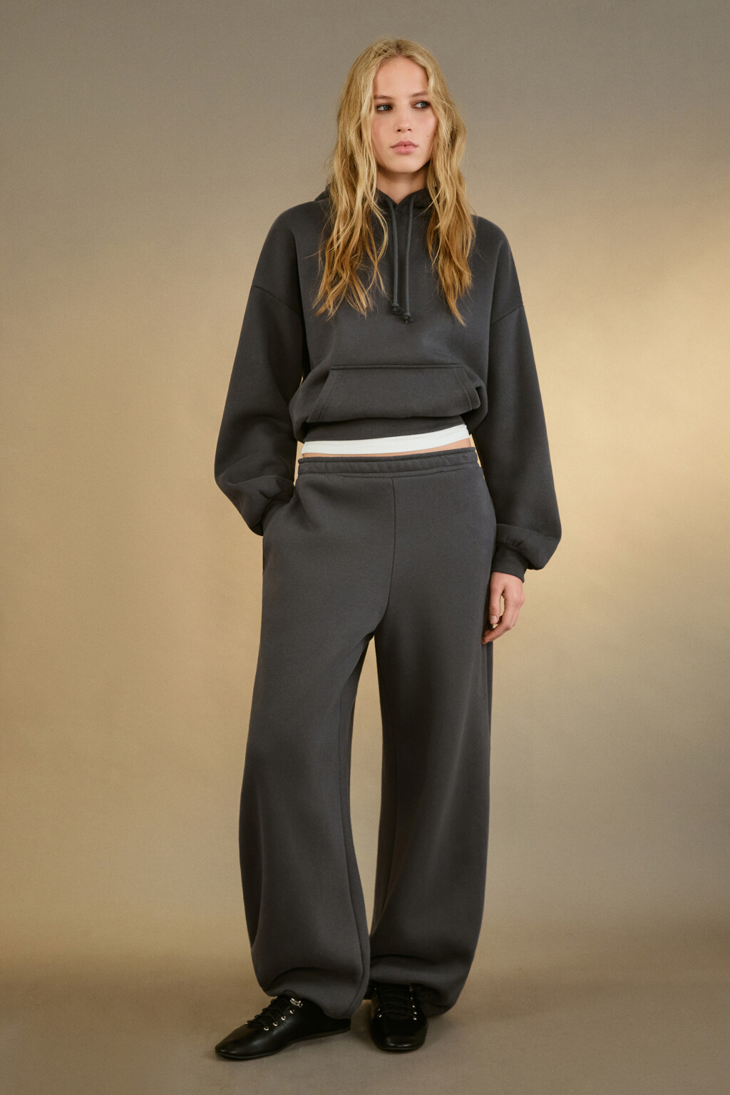 Брюки-джоггеры утепленные трикотажные - цвет серый - 4