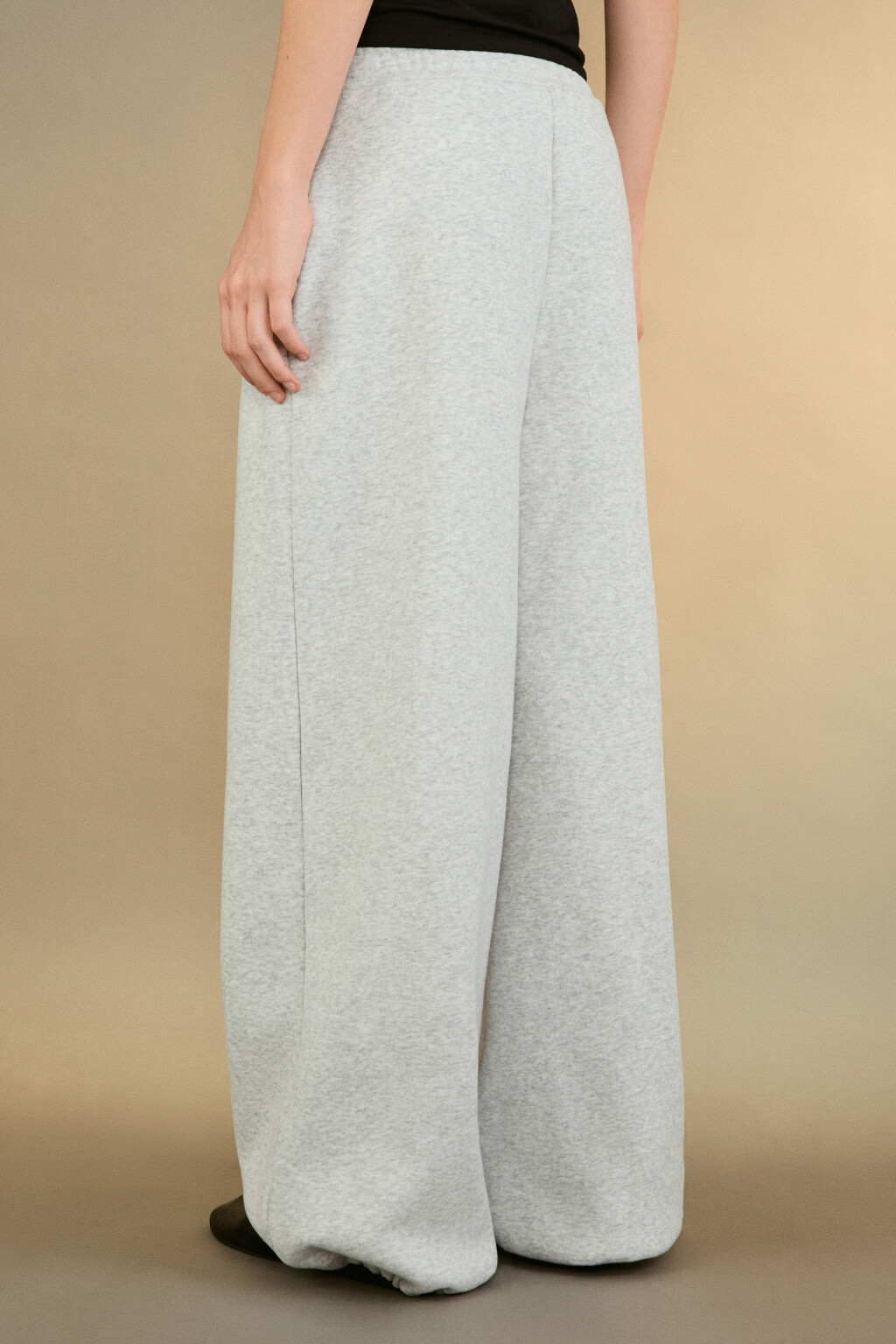 Брюки-джоггеры утепленные трикотажные - цвет серый - 3