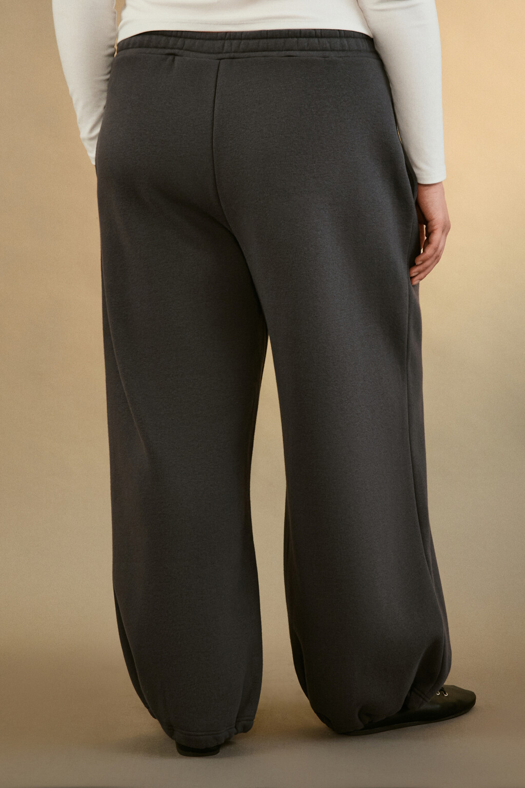 Брюки-джоггеры утепленные трикотажные - цвет серый - 3