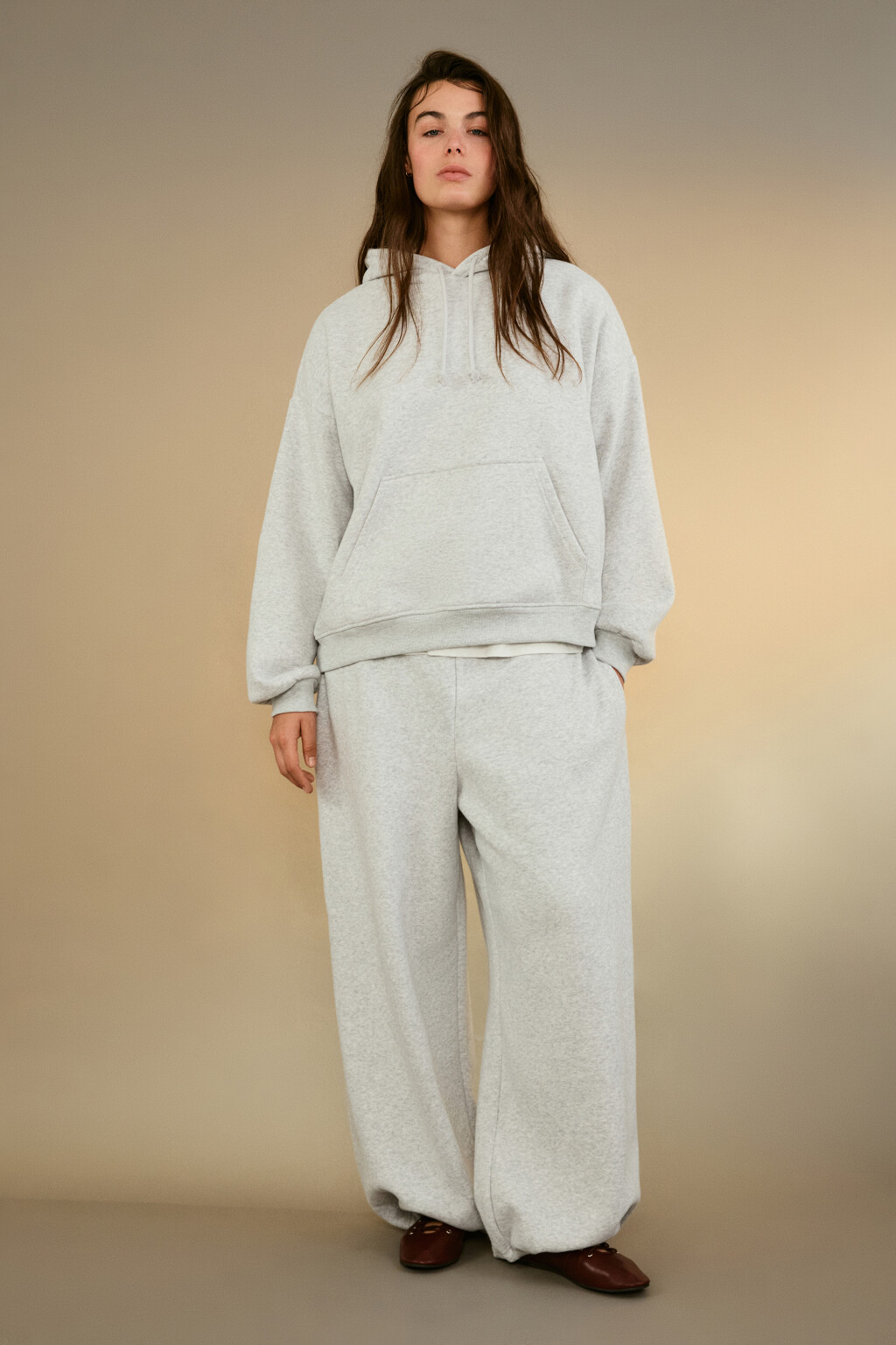 Брюки-джоггеры утепленные трикотажные - цвет серый - 6