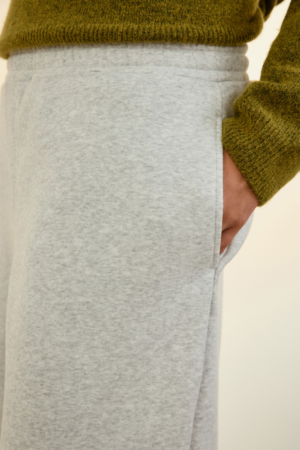 Брюки-джоггеры утепленные трикотажные - цвет серый - 8