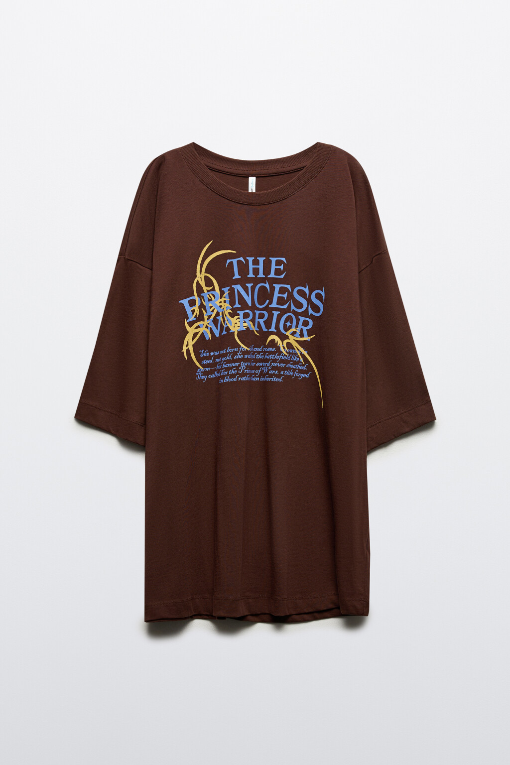 Футболка хлопковая с принтом - цвет коричневый - 8