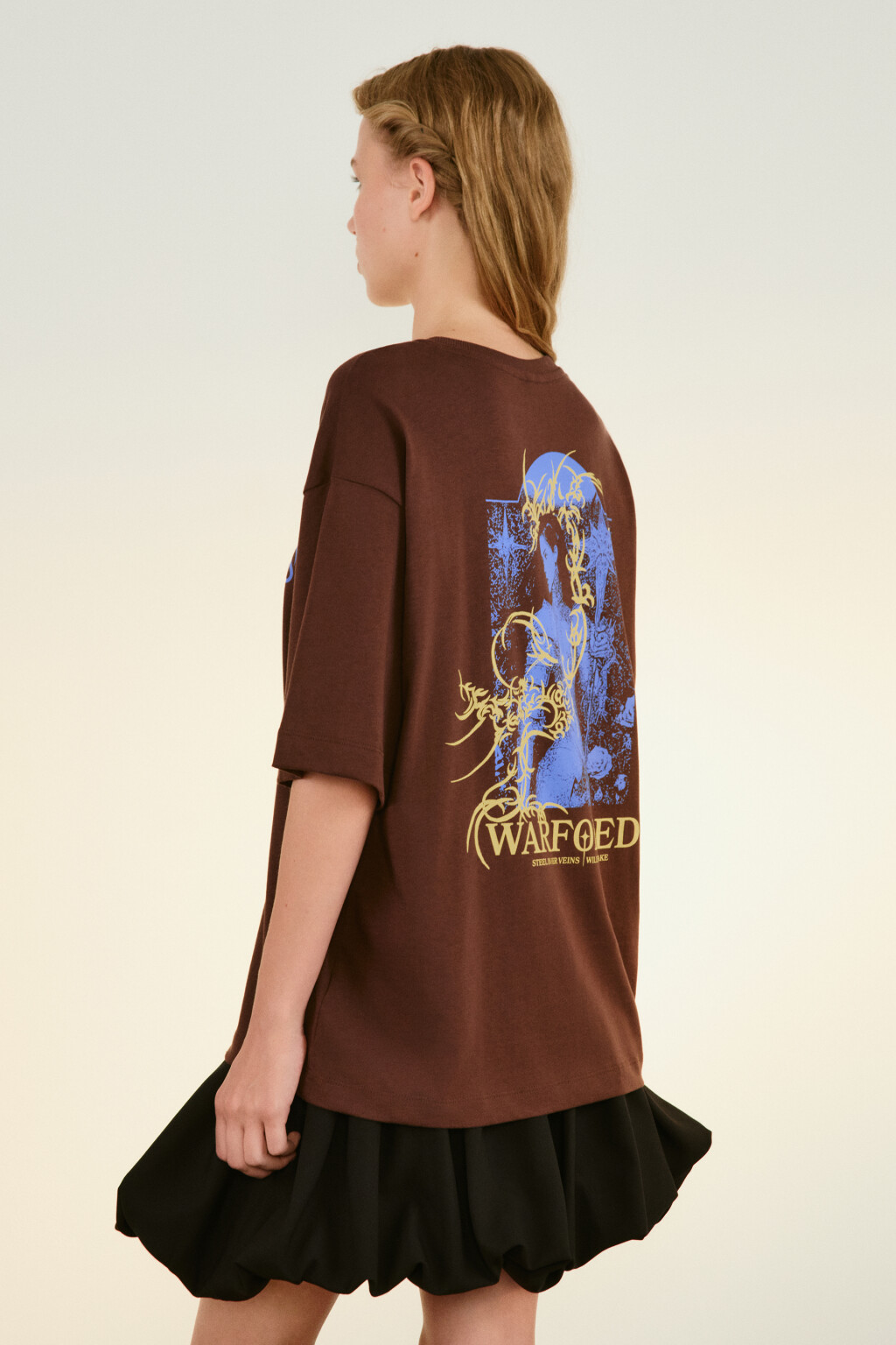 Футболка хлопковая с принтом - цвет коричневый - 4