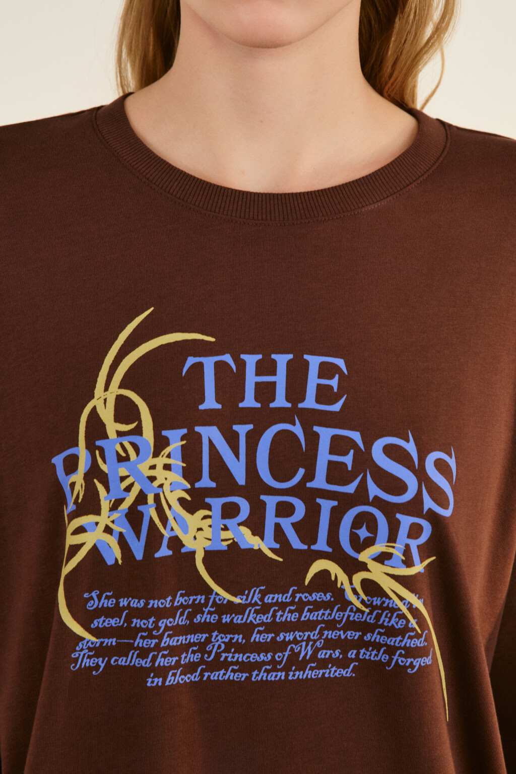 Футболка хлопковая с принтом - цвет коричневый - 6