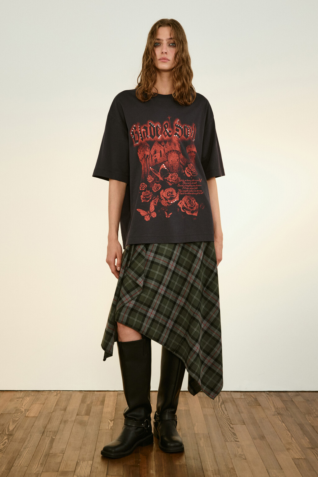 Футболка хлопковая с принтом - цвет серый - 4