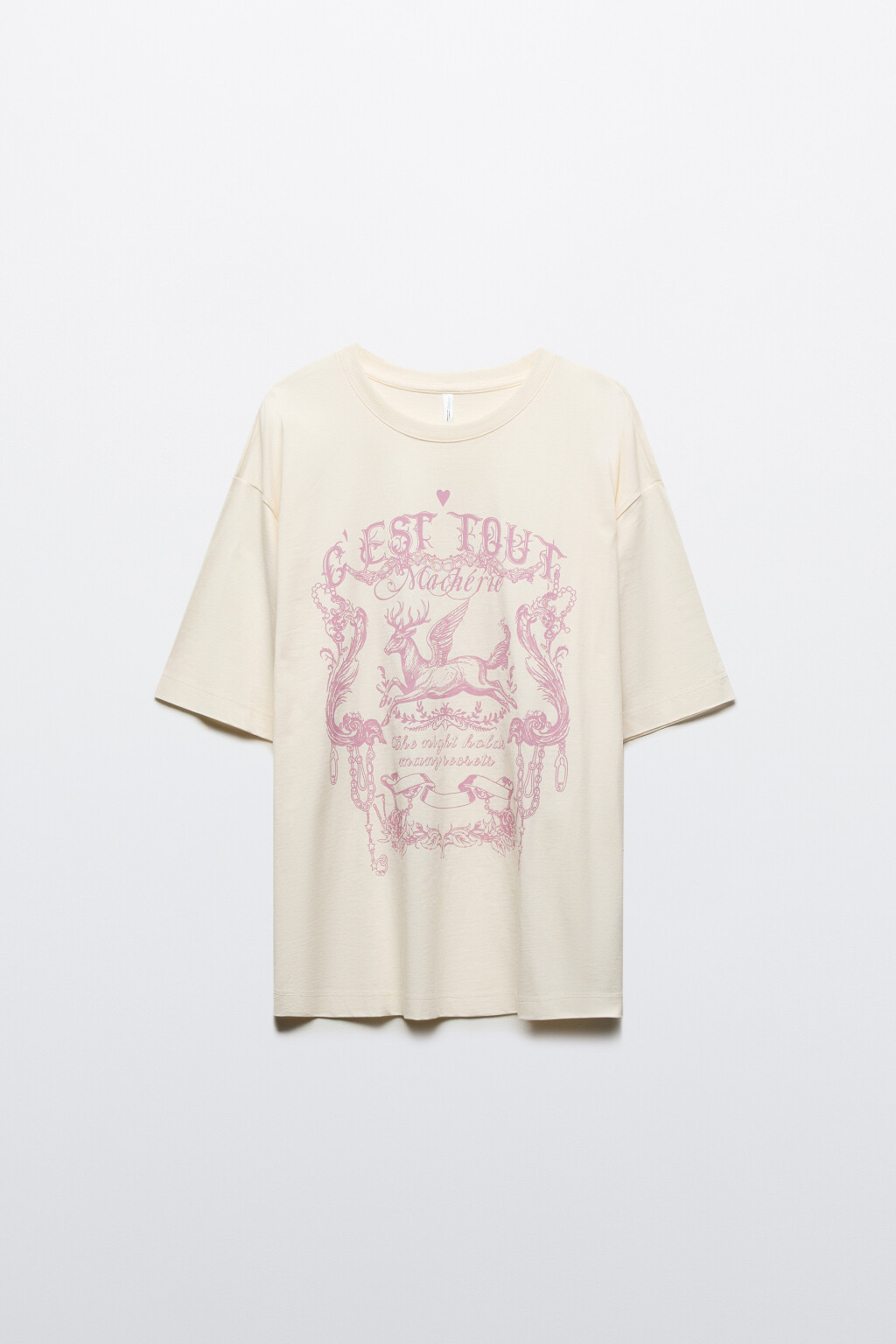 Футболка хлопковая с принтом - цвет бежевый - 7