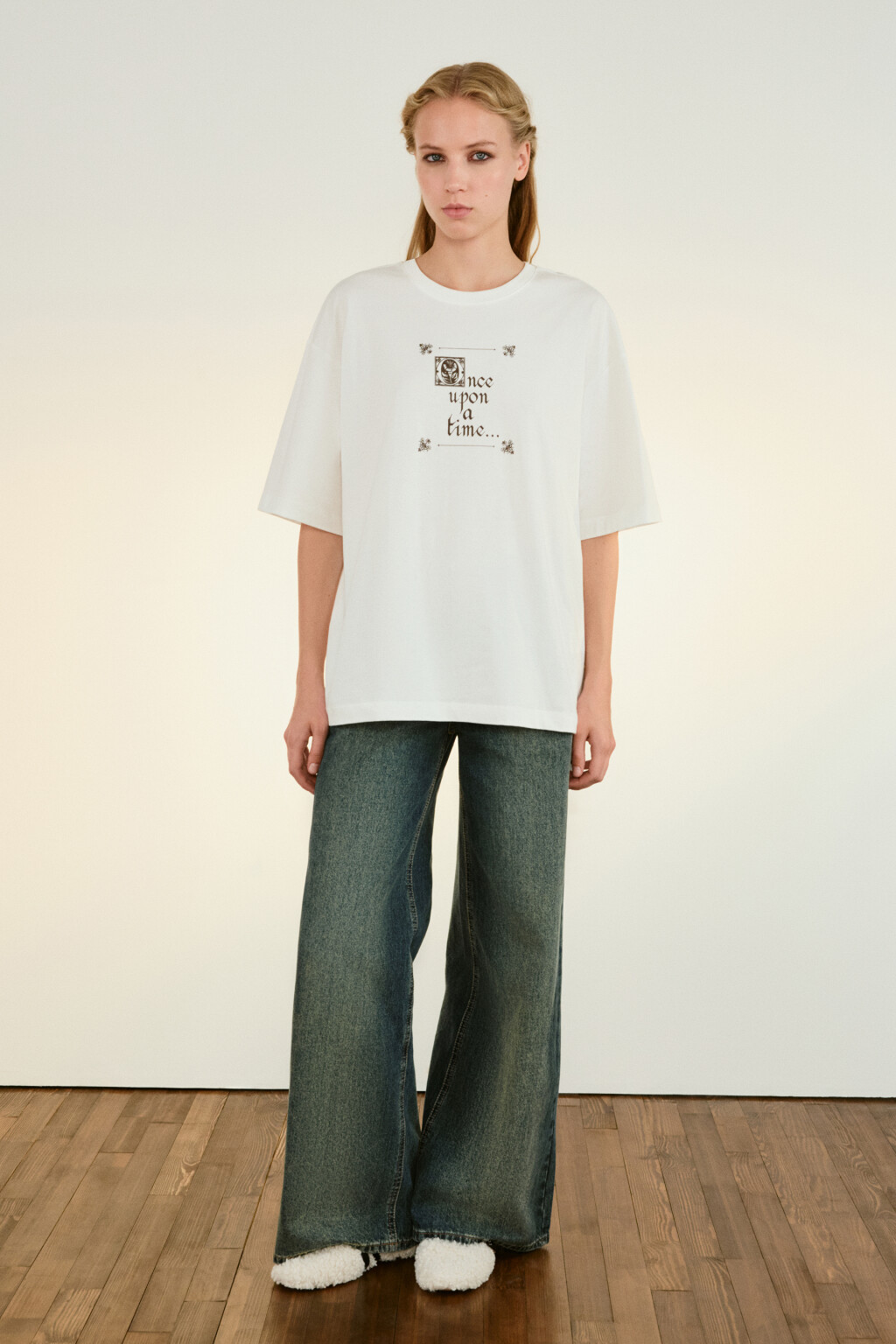 Футболка хлопковая с принтом - цвет белый - 4