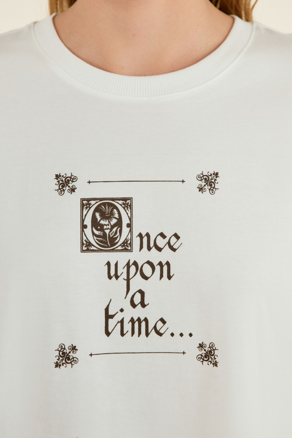 Футболка хлопковая с принтом - цвет белый - 5