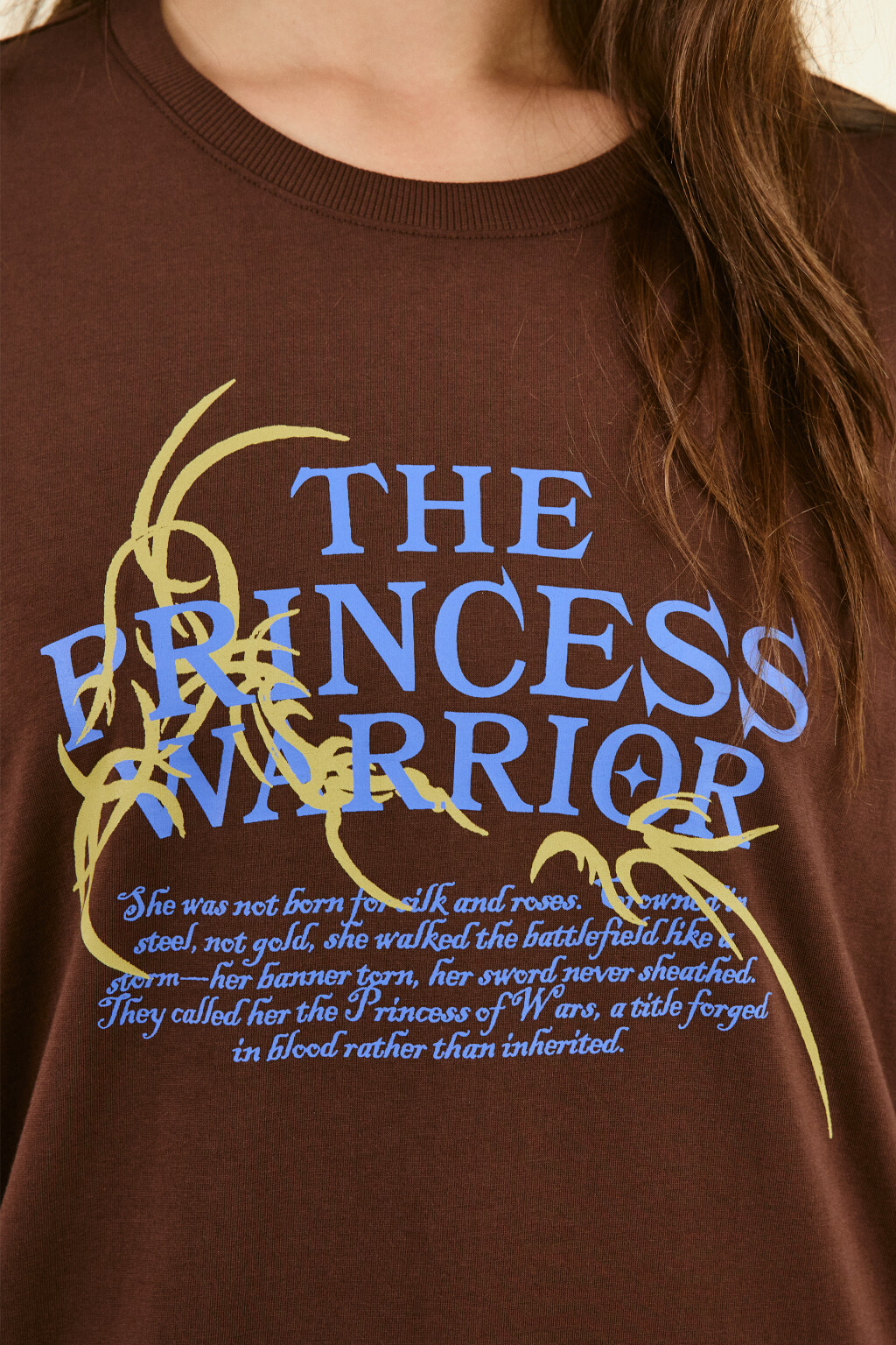 Футболка хлопковая с принтом - цвет коричневый - 5