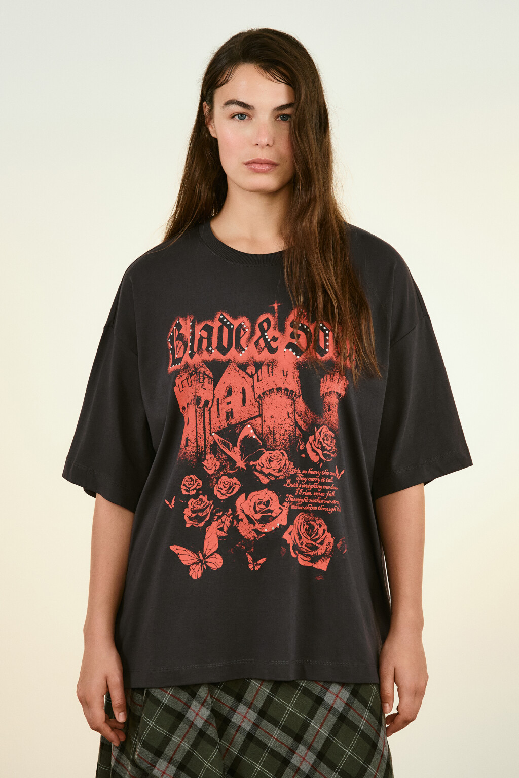 Футболка хлопковая с принтом - цвет серый - 2