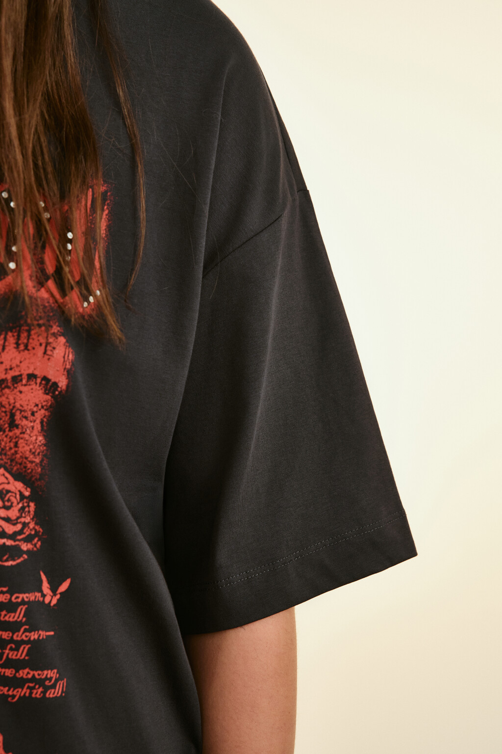 Футболка хлопковая с принтом - цвет серый - 6