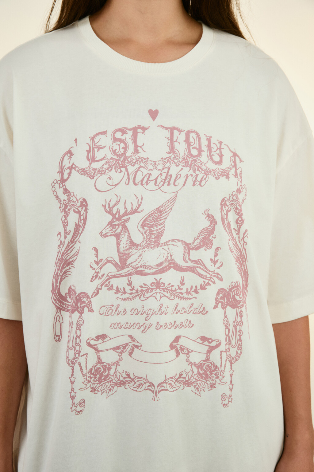 Футболка хлопковая с принтом - цвет бежевый - 6