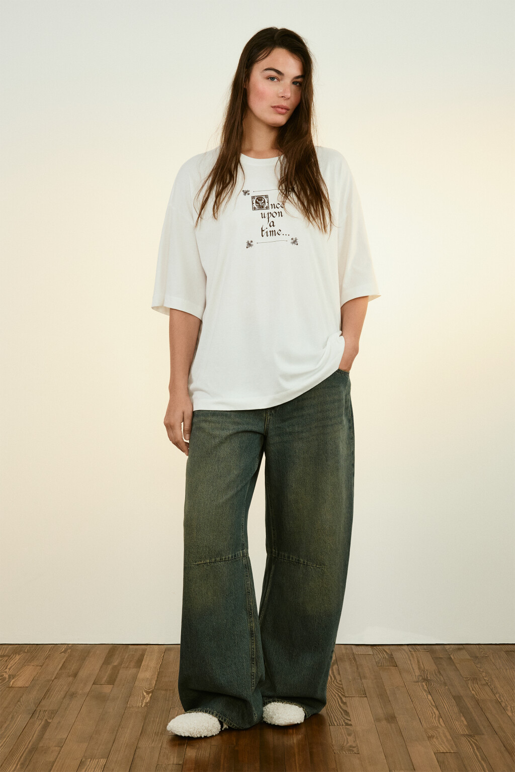 Футболка хлопковая с принтом - цвет белый - 5