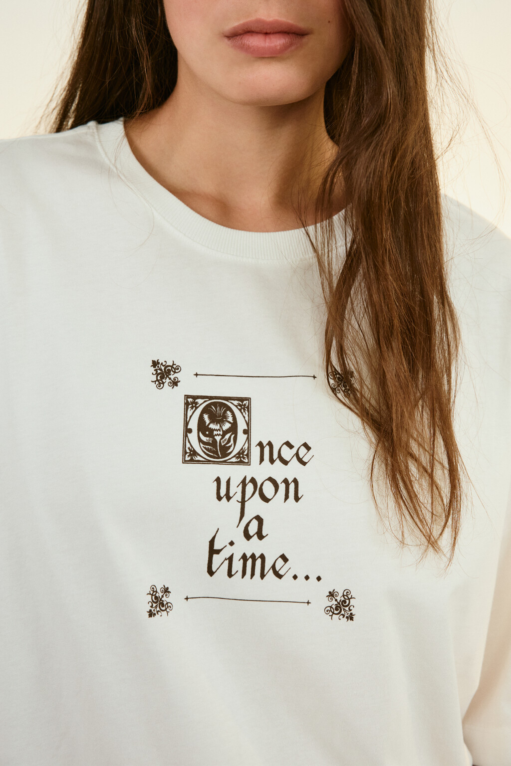 Футболка хлопковая с принтом - цвет белый - 6