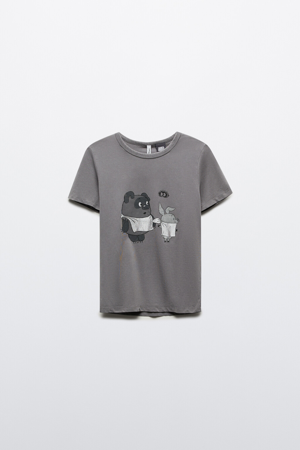 Футболка-топ вареная с принтом - цвет серый - 8