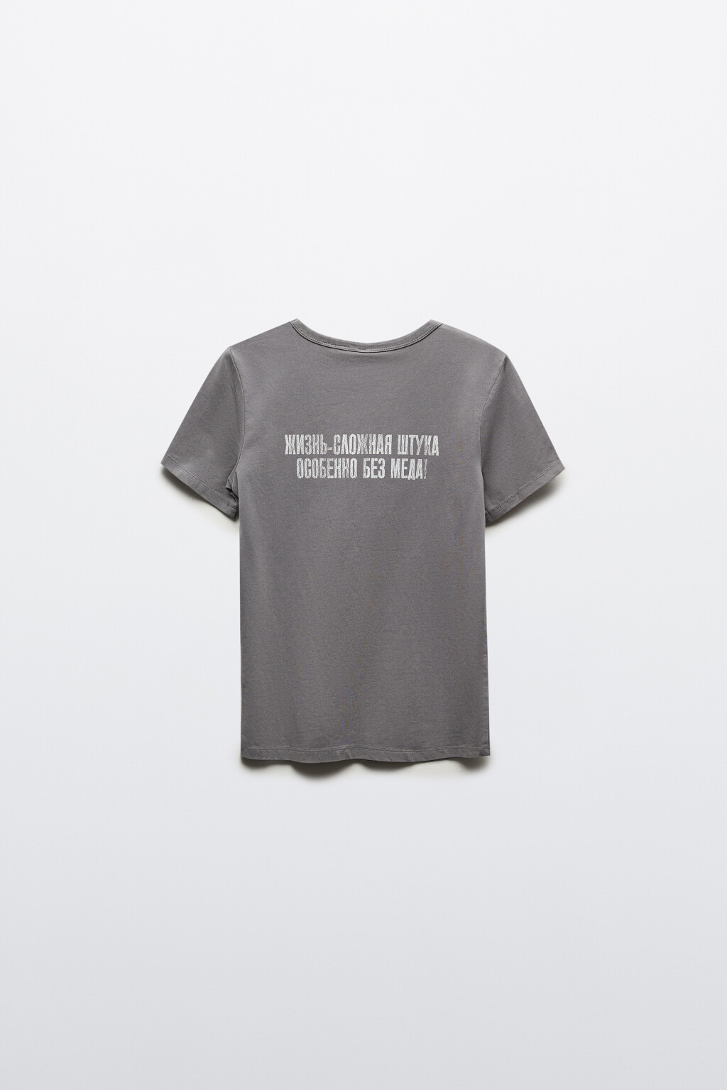 Футболка-топ вареная с принтом - цвет серый - 9