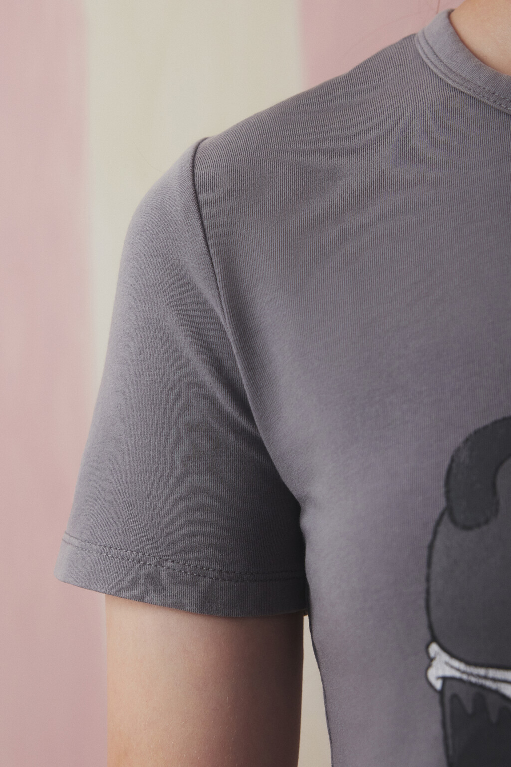 Футболка-топ вареная с принтом - цвет серый - 7