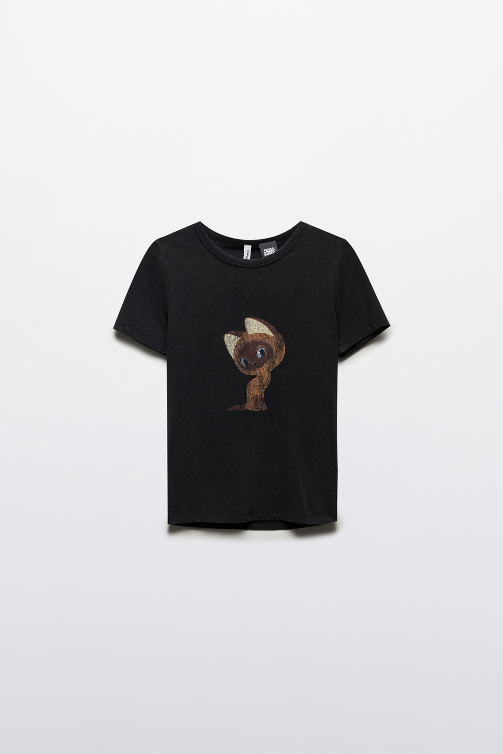 Футболка-топ вареная с принтом - цвет черный - 7