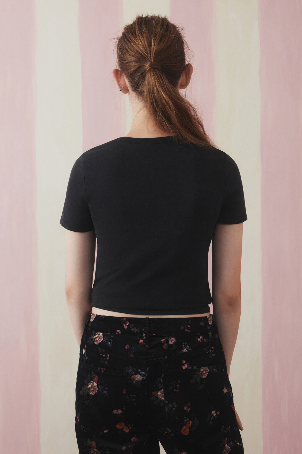 Футболка-топ вареная с принтом - цвет черный - 3