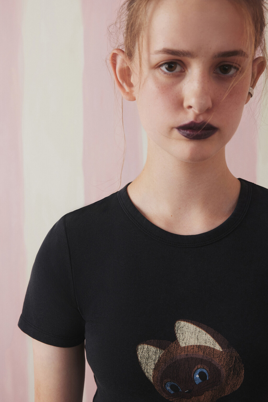 Футболка-топ вареная с принтом - цвет черный - 6