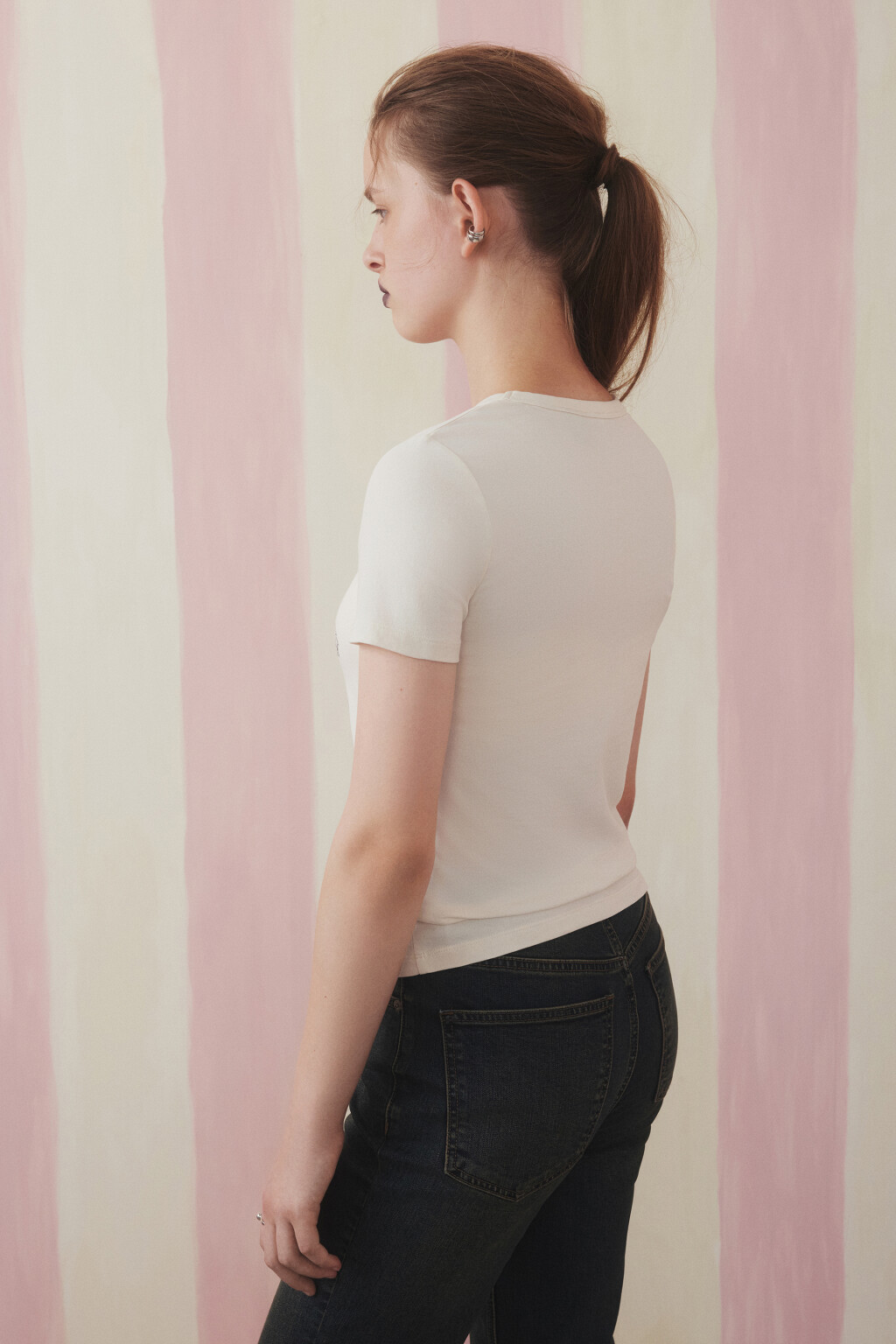 Футболка-топ вареная с принтом - цвет бежевый - 3