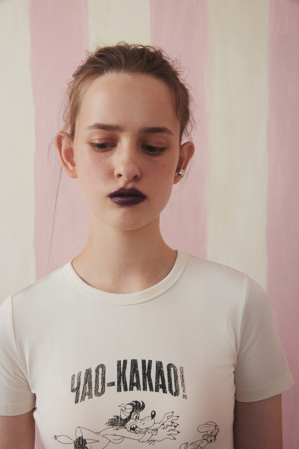 Футболка-топ вареная с принтом - цвет бежевый - 6