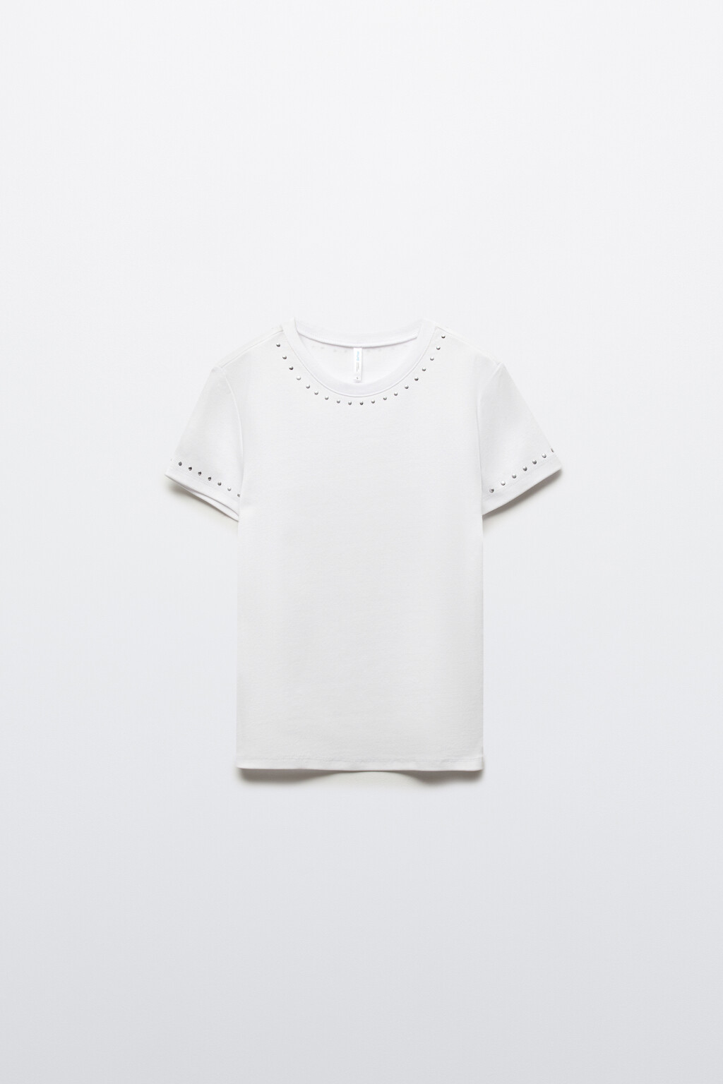 Футболка с металлическим декором - цвет белый - 7