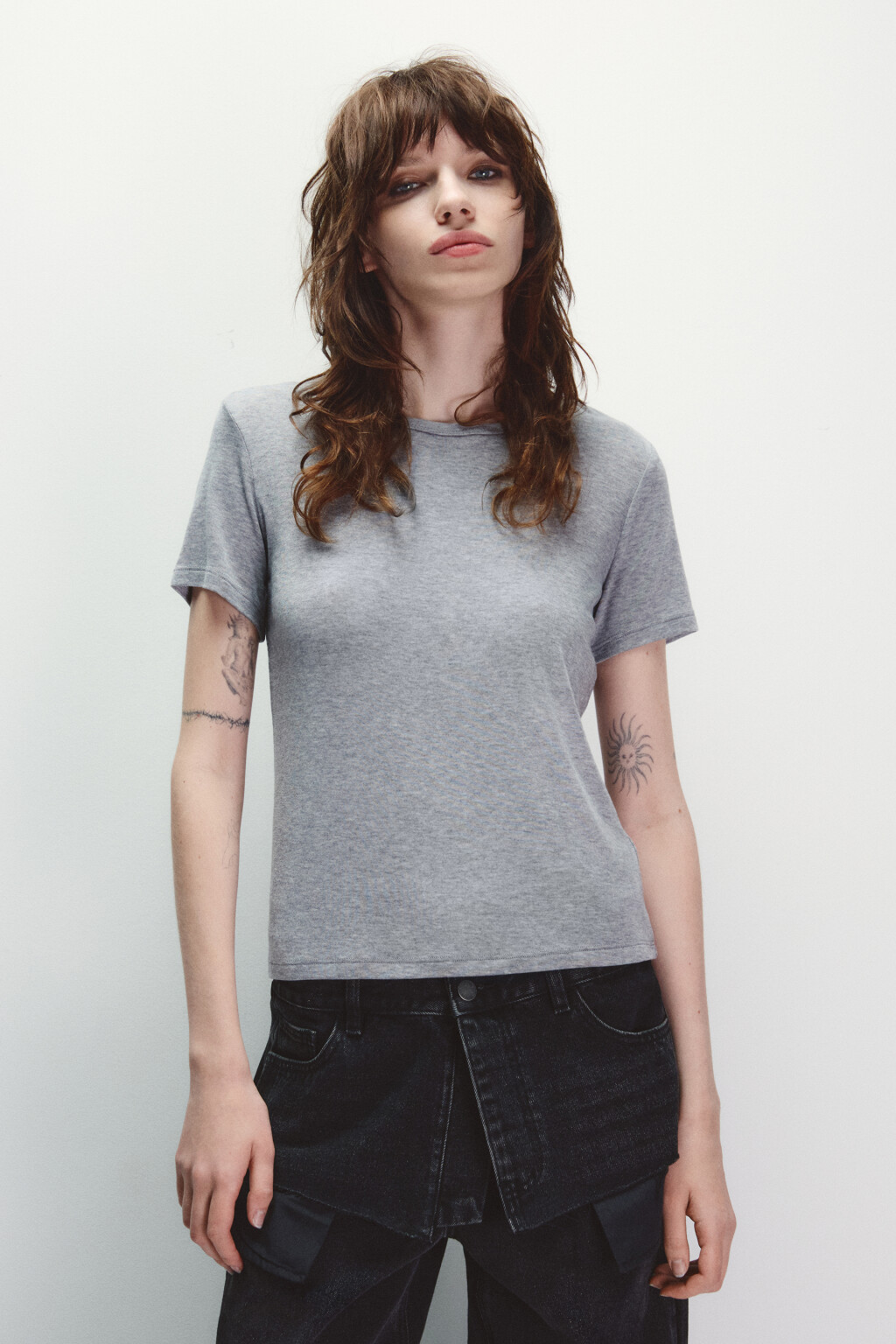 Футболка трикотажная с шерстью - цвет серый - 2