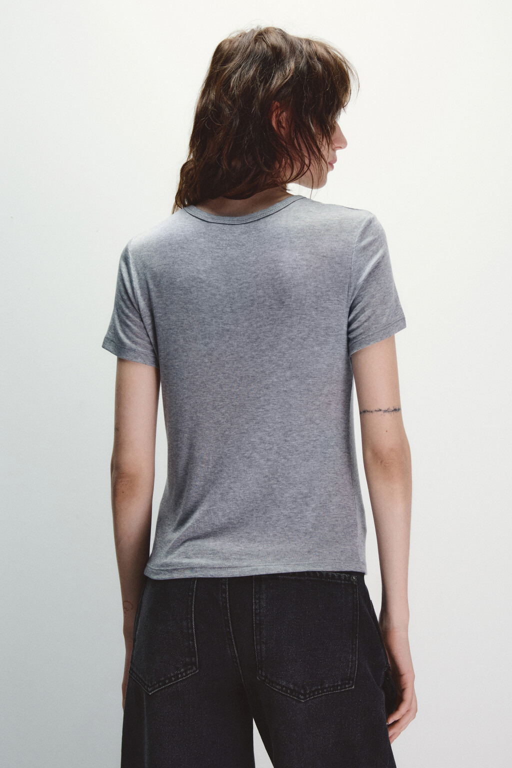 Футболка трикотажная с шерстью - цвет серый - 3