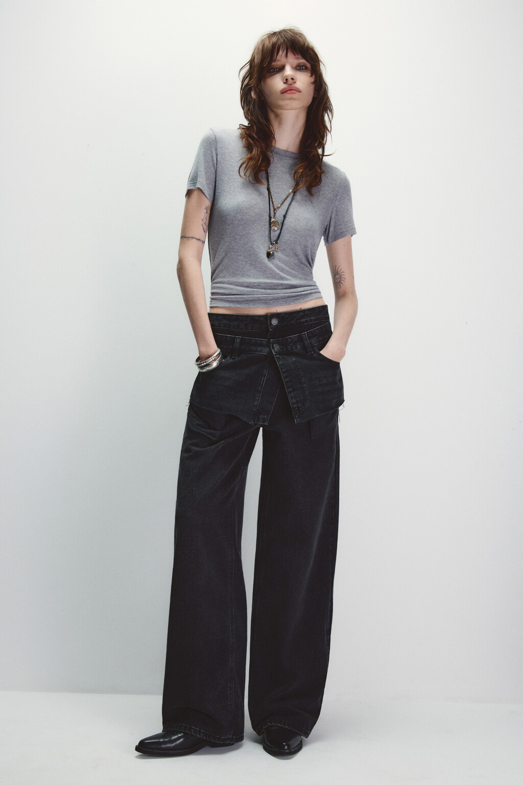 Футболка трикотажная с шерстью - цвет серый - 4