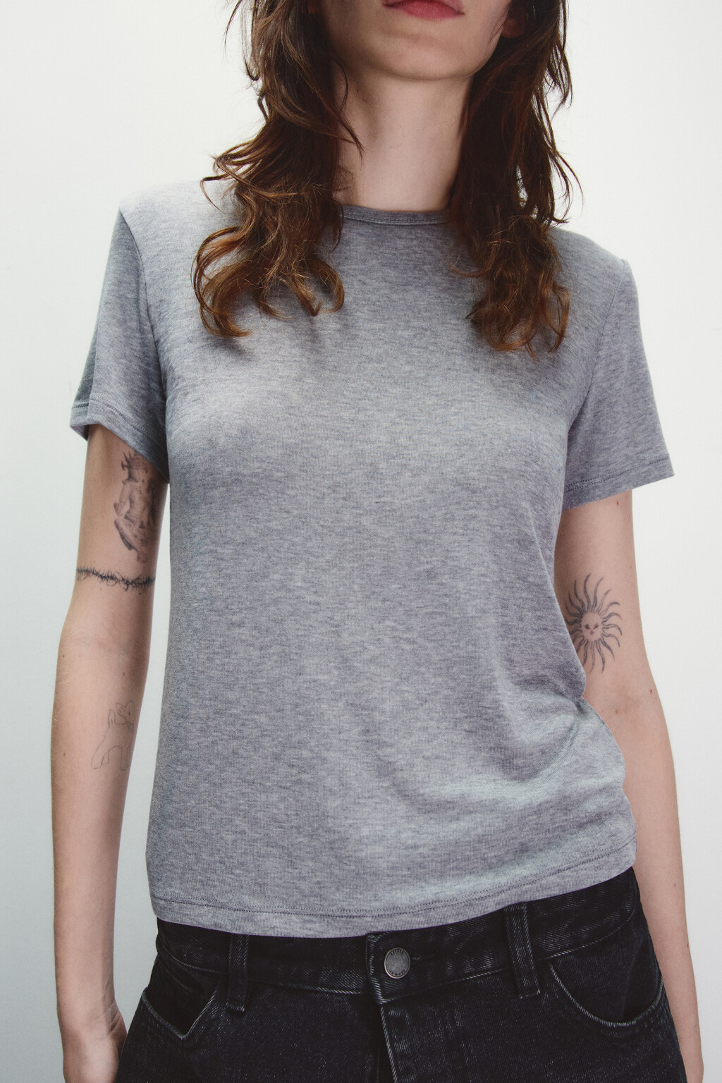 Футболка трикотажная с шерстью - цвет серый - 5