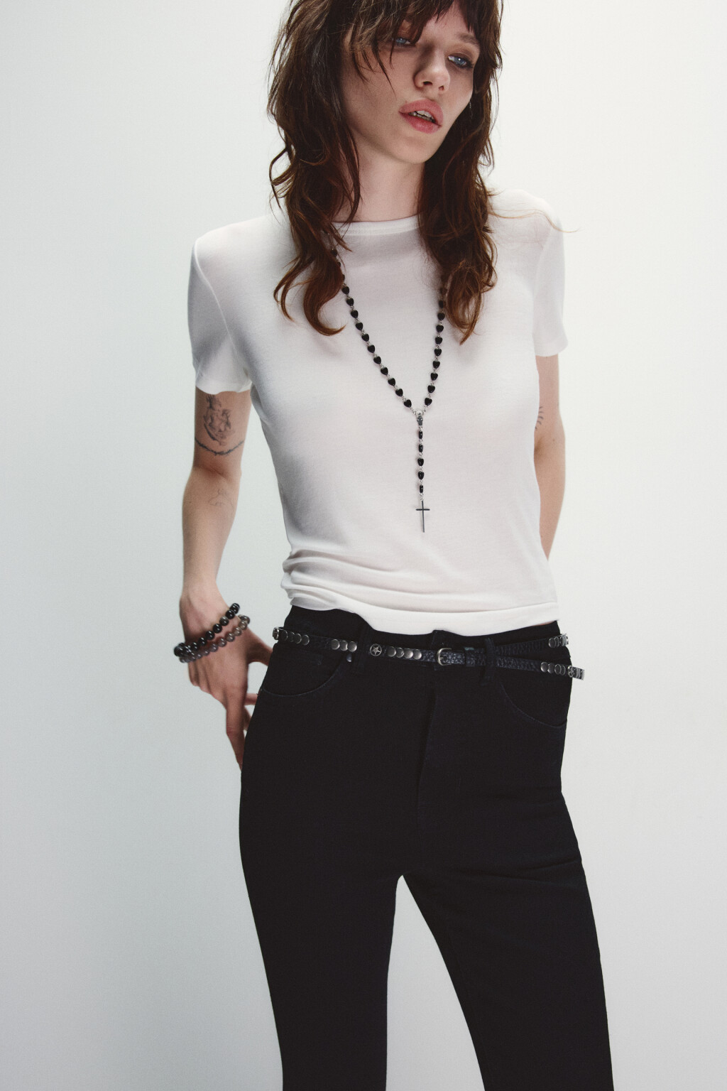 Футболка трикотажная с шерстью - цвет молочный - 1