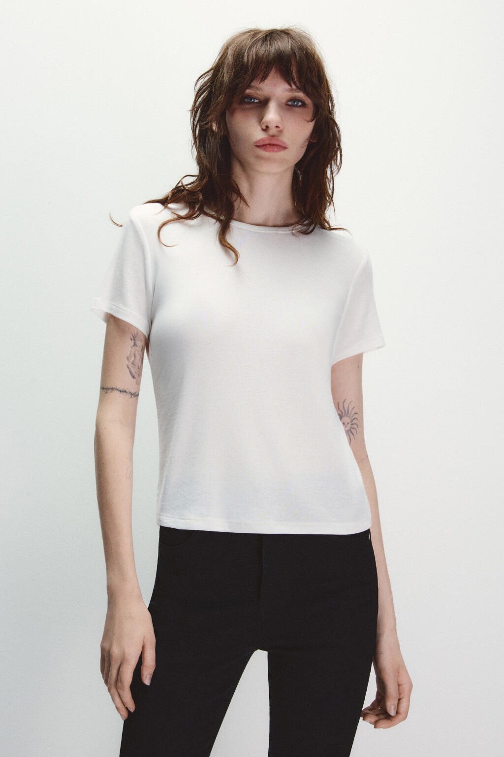 Футболка трикотажная с шерстью - цвет молочный - 2