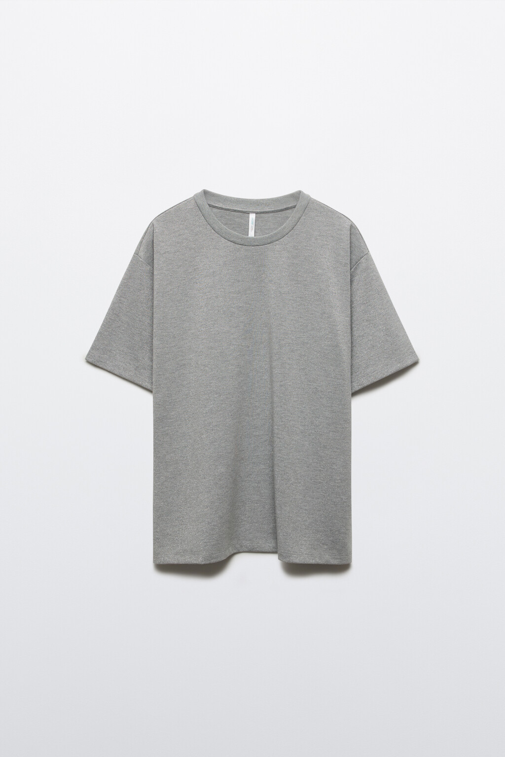 Футболка трикотажная с люрексом - цвет серый - 7