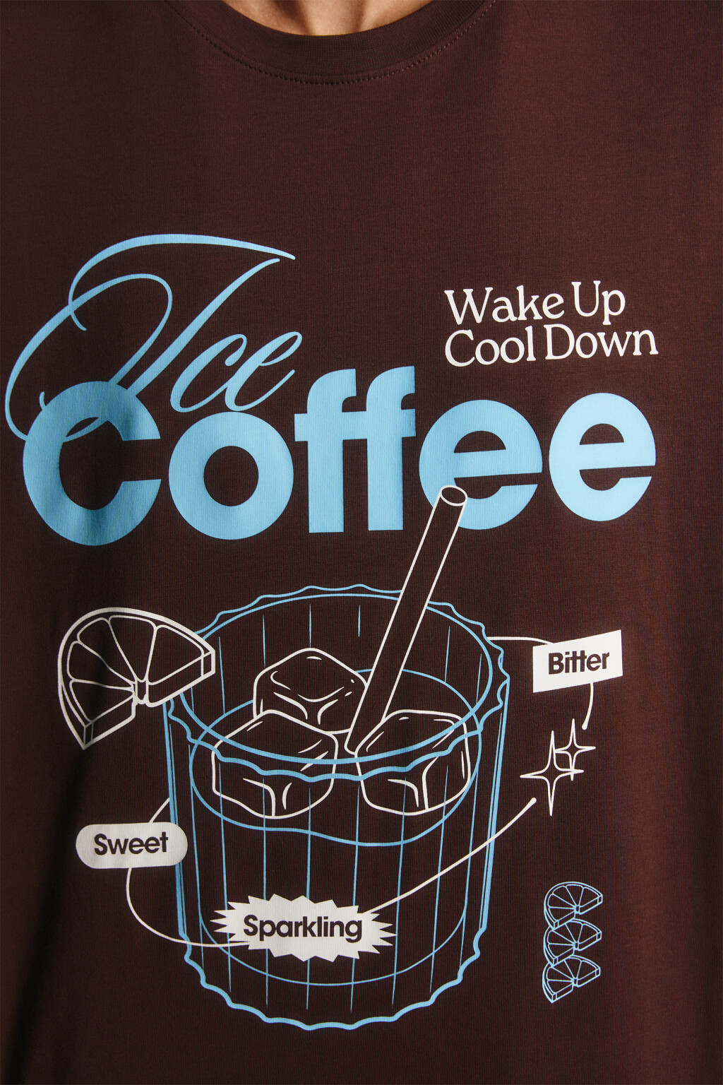 Футболка свободная с принтом - цвет коричневый - 6