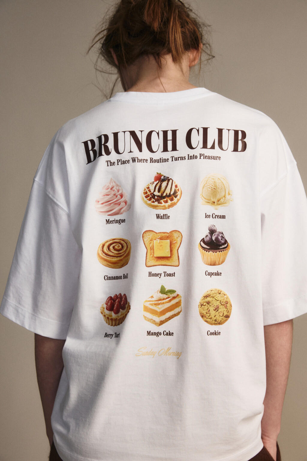 Футболка свободная с принтом - цвет белый - 2