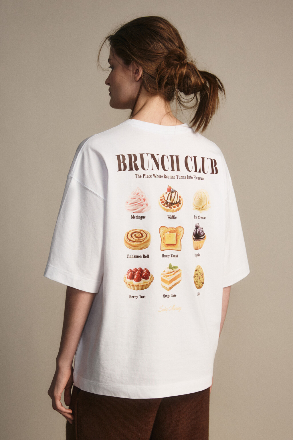 Футболка свободная с принтом - цвет белый - 4